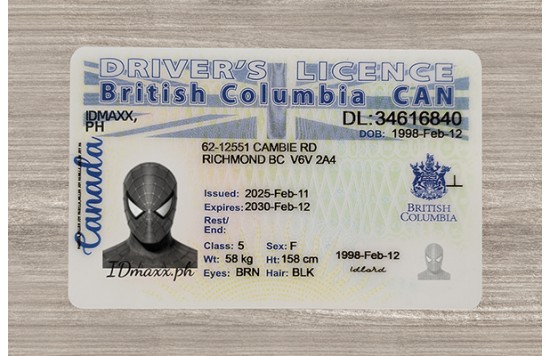 British Columbia Fake id front side