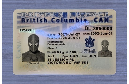 British Columbia Fake id front side