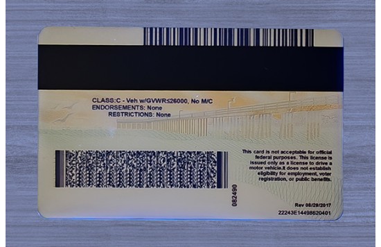 California Fake id front side