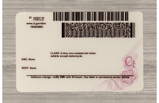 Connecticut Fake id front side