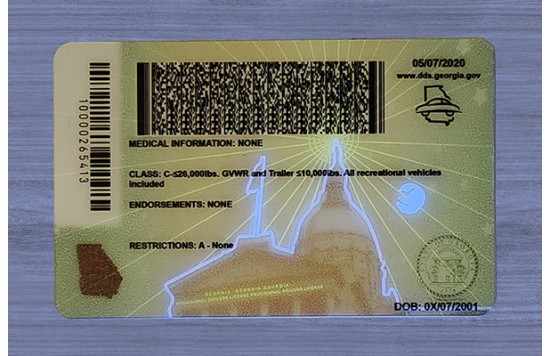 Georgia Fake id front side