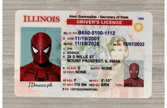 Illinois Fake id front side