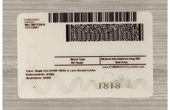 Illinois Fake id front side