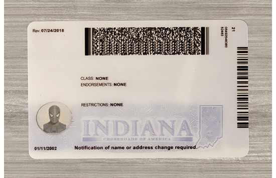 Indiana Fake id front side