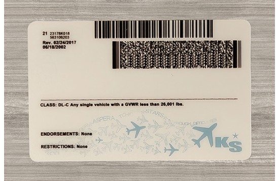 Kansas Fake id front side