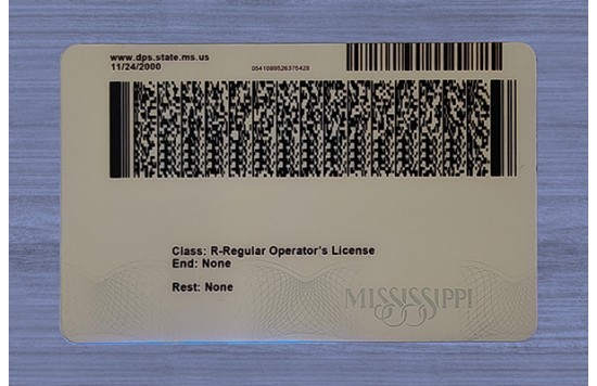 Mississippi Fake id front side
