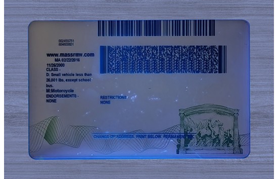 Massachusetts Fake id front side