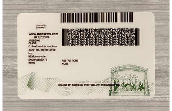 Massachusetts Fake id front side