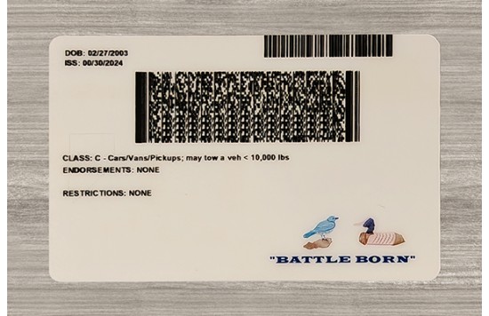 Nevada Fake id front side