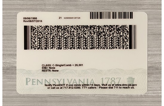 Pennsylvania Fake id front side