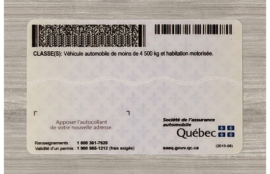 Quebec Fake id front side