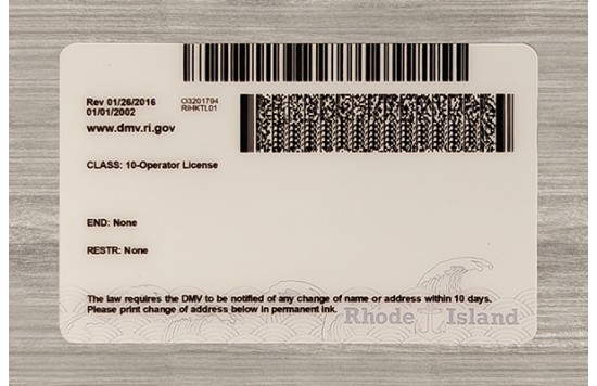 Rhode Island Fake id front side