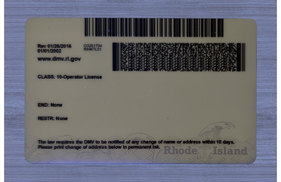 Rhode Island Fake id front side