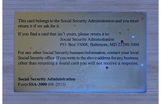 SSN Fake id front side