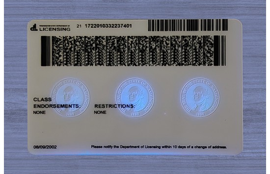Washington Fake id front side