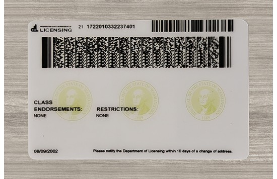 Washington Fake id front side