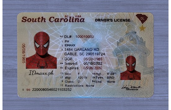 South Carolina Fake id front side