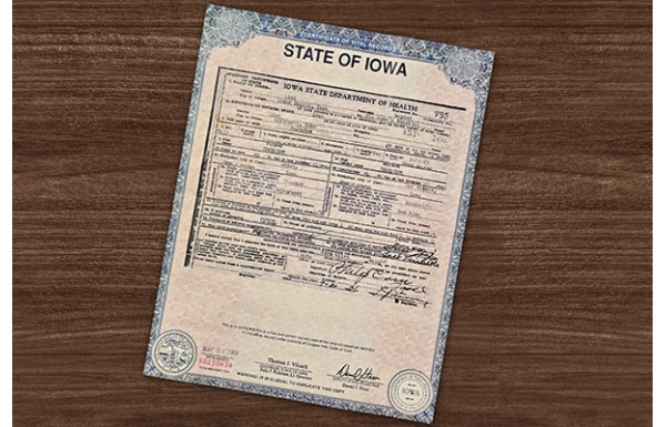 Iowa Birth Certificate